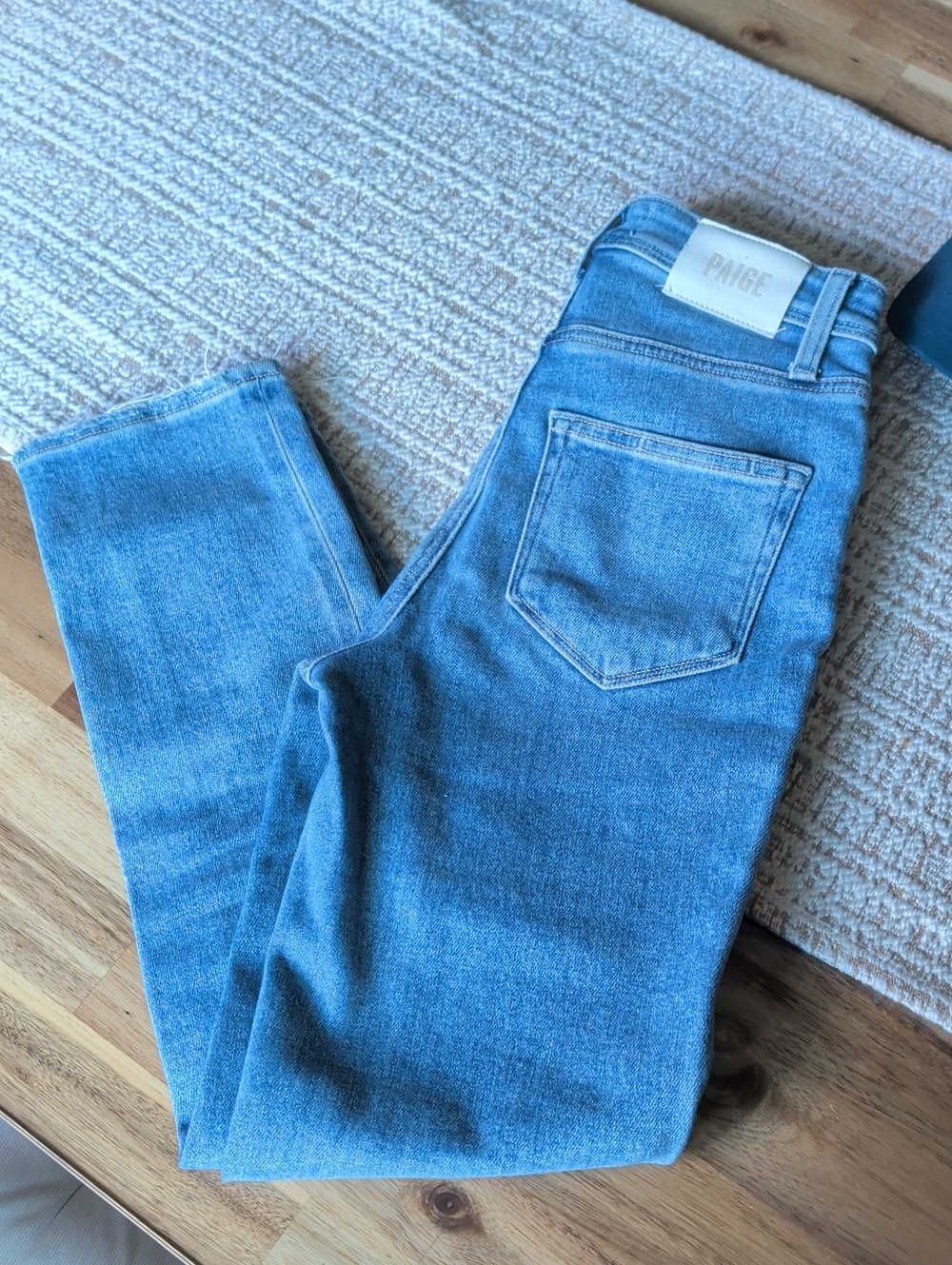 PAIGE Light Blue Sarah Slim Crop Jeans